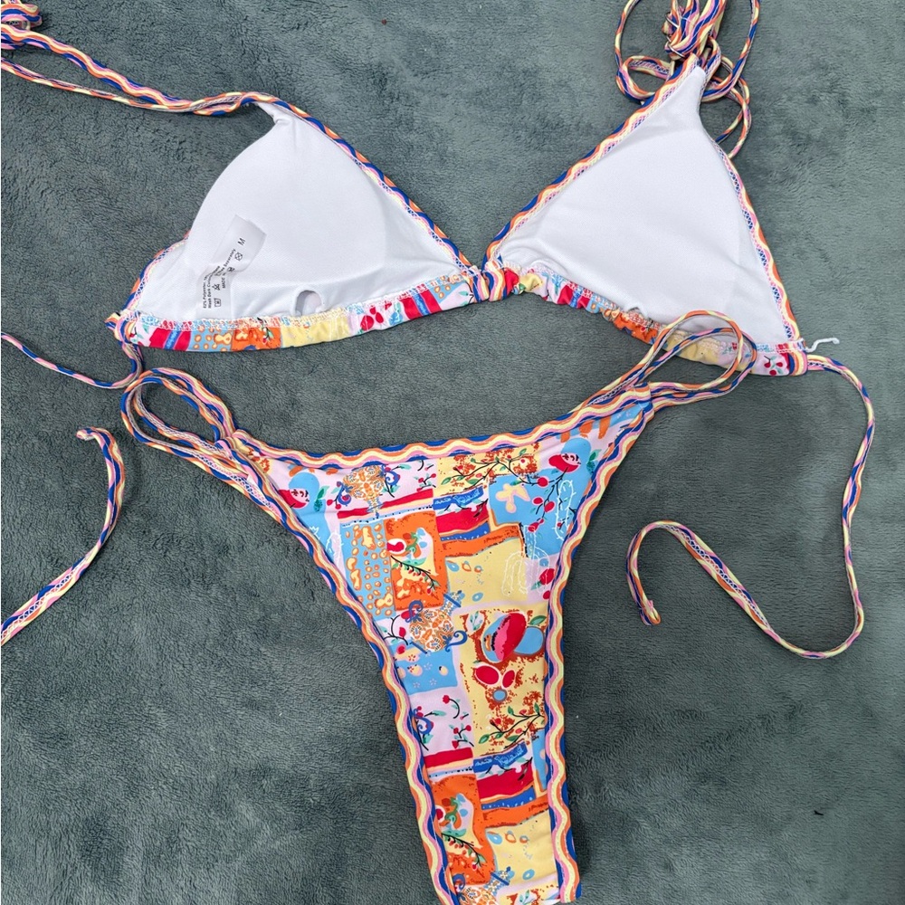Colorful Patchwork Bikini Set - Picture 2 of 2